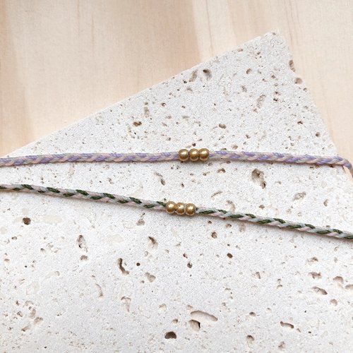 左編右編 Plait We 手圍訂製 微小日常 客製 黃銅圓珠 辮子編 情侶 編織 手環