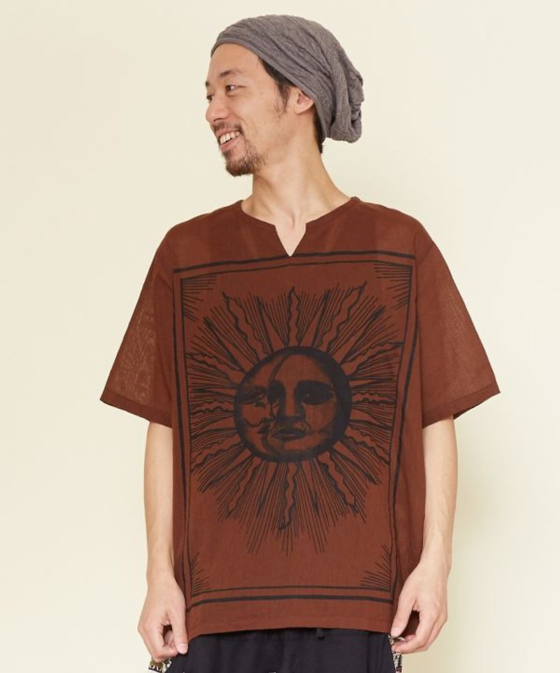 Unisex SUN MOON Top - 男 T 恤 - 其他材質 