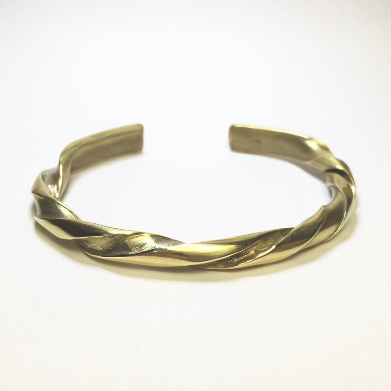 鍛造曲線黃銅手環 - 手鍊/手環 - 紙 金色