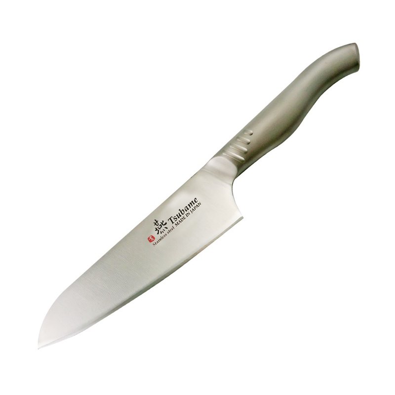 [Imperial Cuisine Cooking Ding] Japanese-made Yan Sanjo One-piece Stainless Steel Santoku Knife 16.5cm - มีด - สแตนเลส สีเงิน