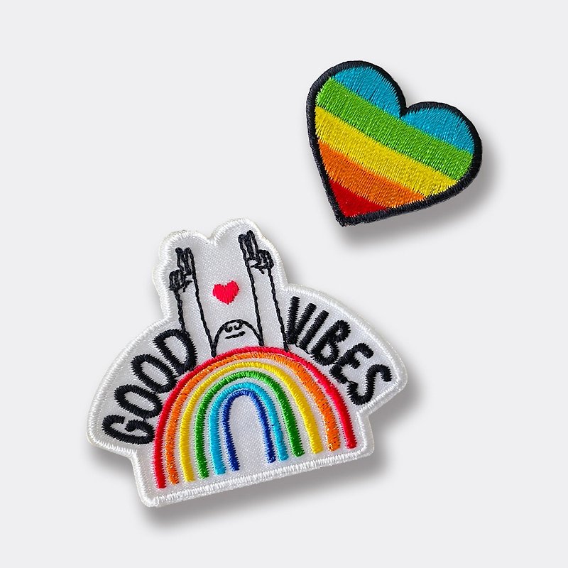 Rainbow Love GOOD VIBES Embroidered Cloth Patch