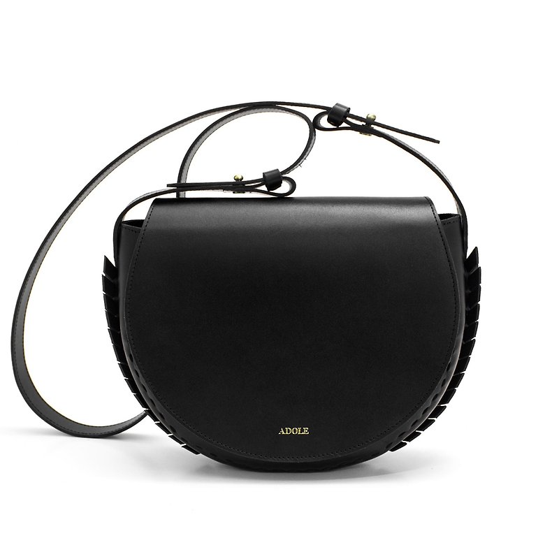 Laurel Woven-Leather Crossbody Bag/Black - Messenger Bags & Sling Bags - Genuine Leather Black