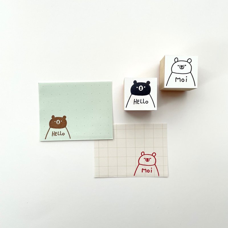 クマTシャツ　Hello - 印章/印台 - 橡膠 白色