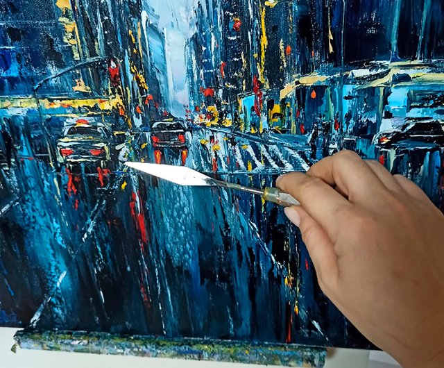 ニューヨーク市オリジナルアート油絵アートワークインパスト