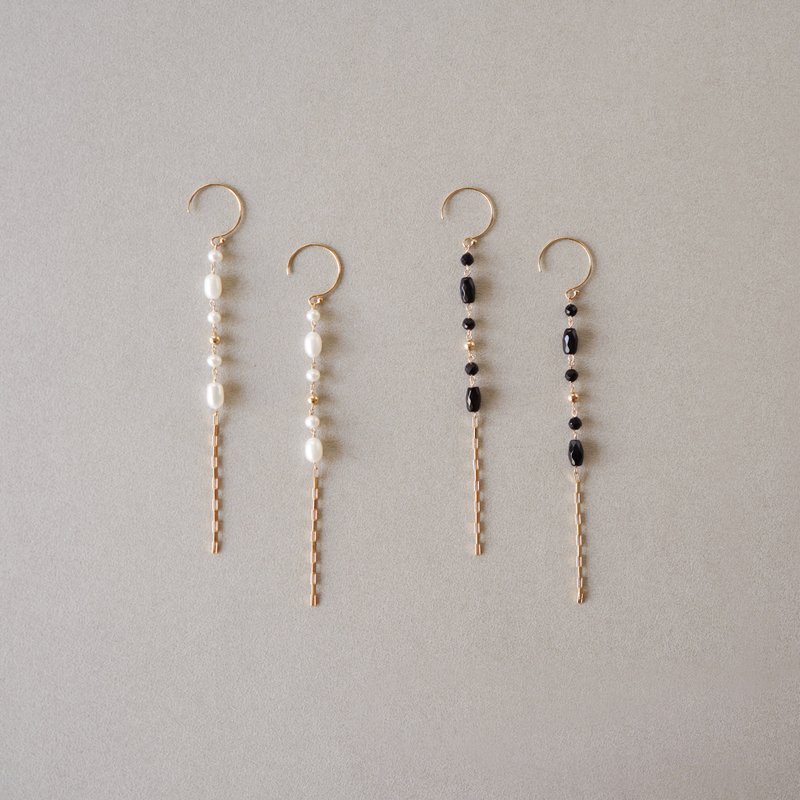 14KGF Pattern Hook Earrings - ต่างหู - โลหะ หลากหลายสี