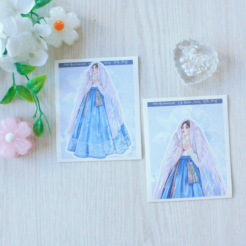 yehee_Oriental Sticker_yeonwoo_sky blue - 貼紙 - 紙 