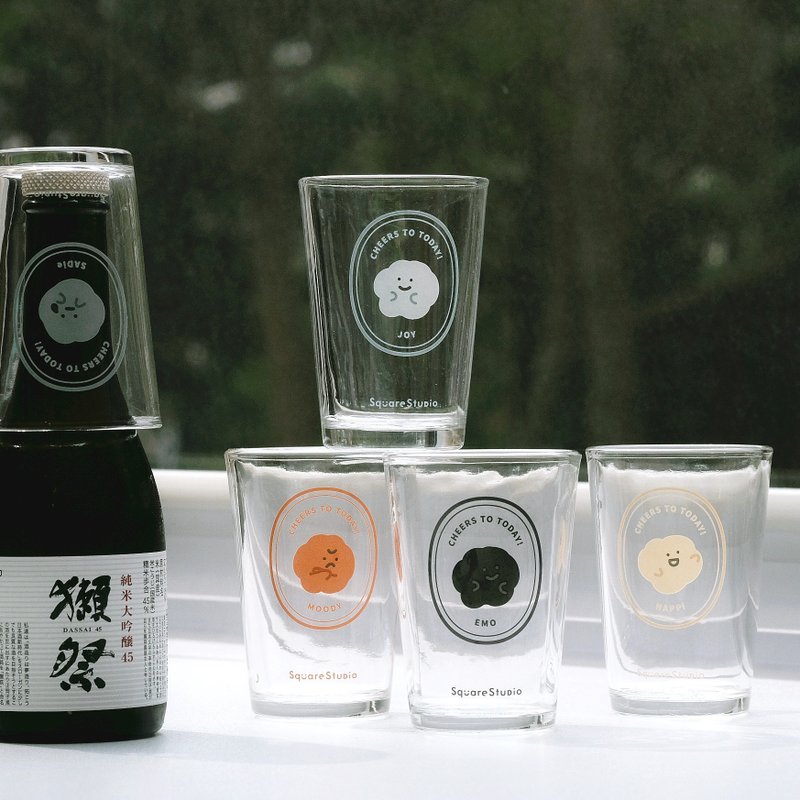 喜怒哀樂 小乾杯 啤酒杯 酒杯 玻璃杯 水杯 143ml - 玻璃杯 - 玻璃 透明