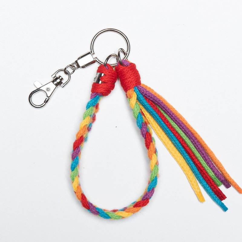 13 fingers' / rainbow / short chain key ring / flat - Keychains - Cotton & Hemp Multicolor