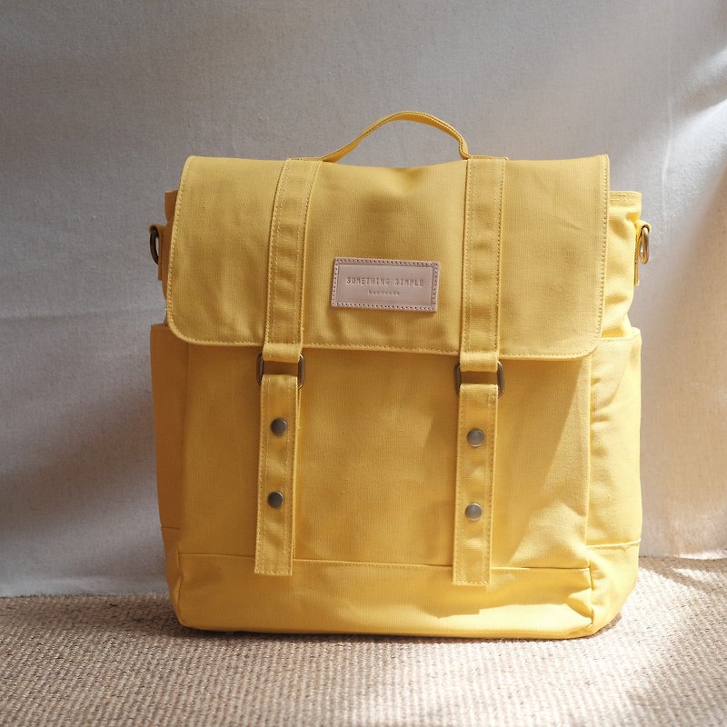KELLY- canvas backpack / messenger bag (yellow)