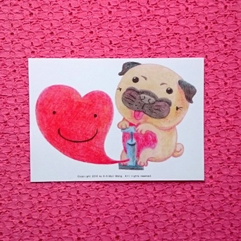 Pug postcard - Cheer up! - Cards & Postcards - Paper White
