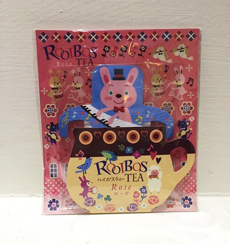 [Japanese] ROOIBOS TOWA black tea Series South Africa DAVID animal lug tea bag ★ Rose flavor (music rabbit) - ชา - อาหารสด สึชมพู