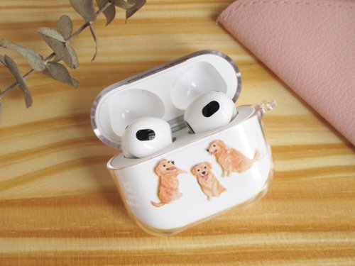 hopnbounce 金毛尋回犬 黃金獵犬 AirPods 透明耳機保護套 Case 1/2/3/Pro