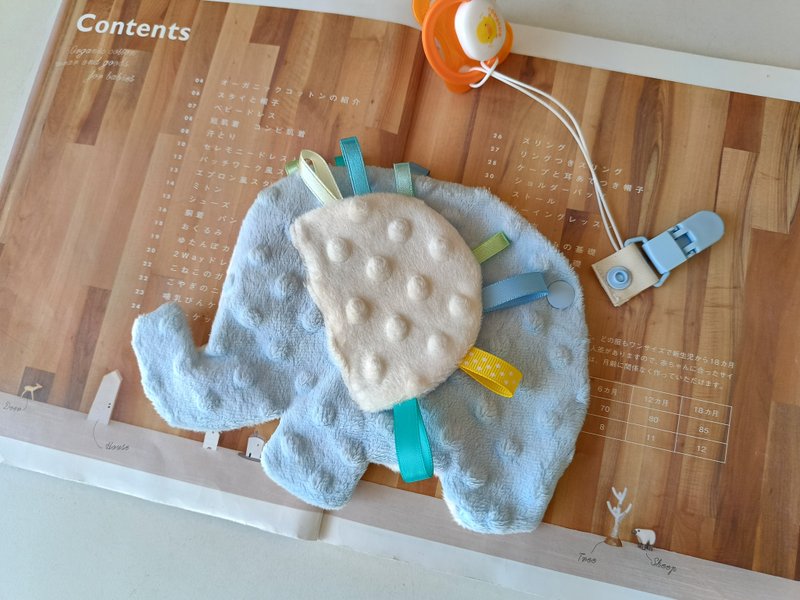 【11/14後出貨】大象  安撫巾  奶嘴夾  安撫奶嘴夾 響紙安撫巾 - 圍兜/口水巾 - 棉．麻 多色