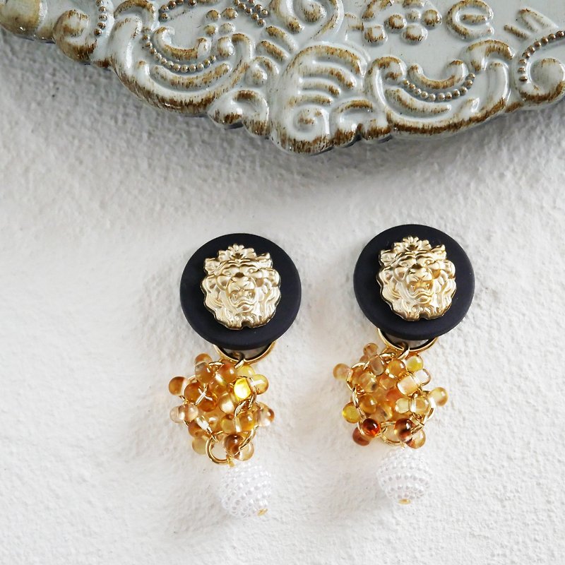 玻璃 耳環/耳夾 多色 - Button accessories Pierced earrings Earrings