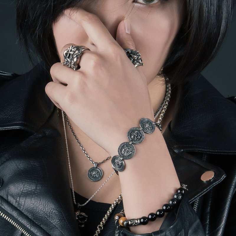 925 Sterling Silver Lion Guardian Charm Bracelet [Small] SLSb038 - Bracelets - Sterling Silver 