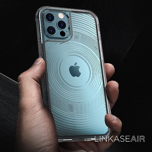 ABSOLUTE LINKASEAIR 防摔抗菌蝕刻玻璃殼 iPhone12 Pro Max 6.7吋 圓圈