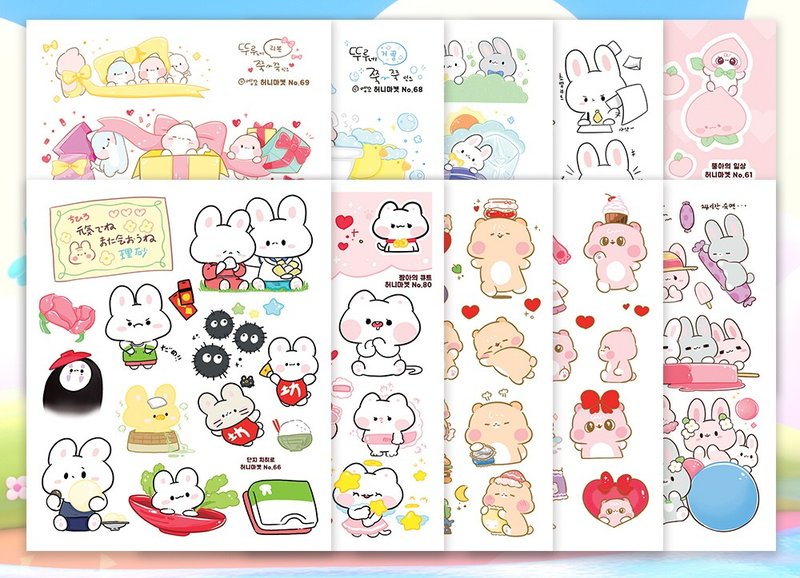 engkko 61~80 韓国のかわいいダイアリーシール 動物 (honne_cute) - ステッカー・シール - 紙 多色