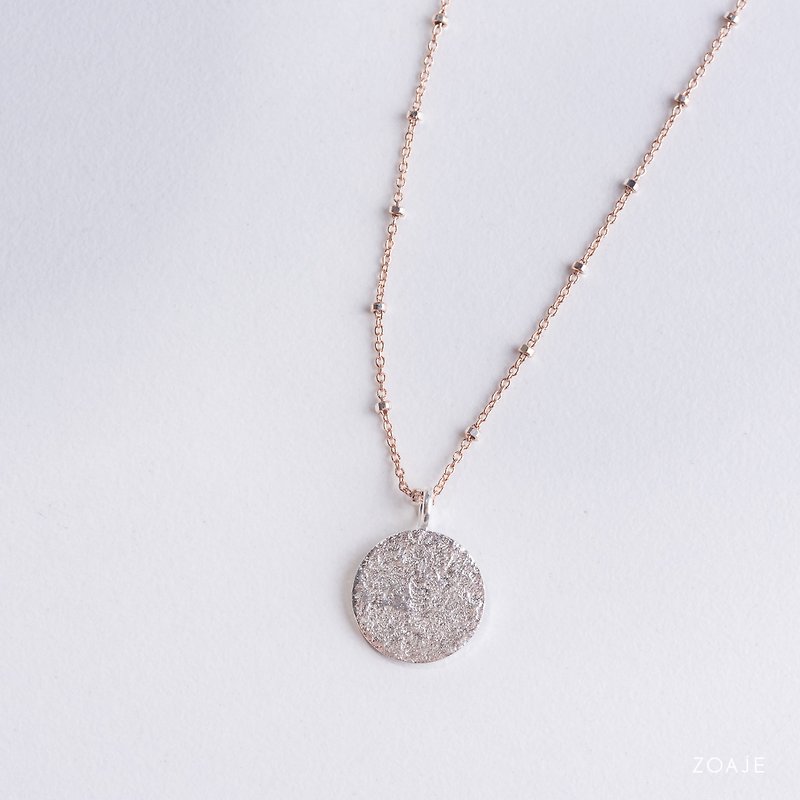 SRI LANKA dainty necklace with 14k Rose gold filled and 925 Sterling Silver - สร้อยคอ - โรสโกลด์ สีเงิน