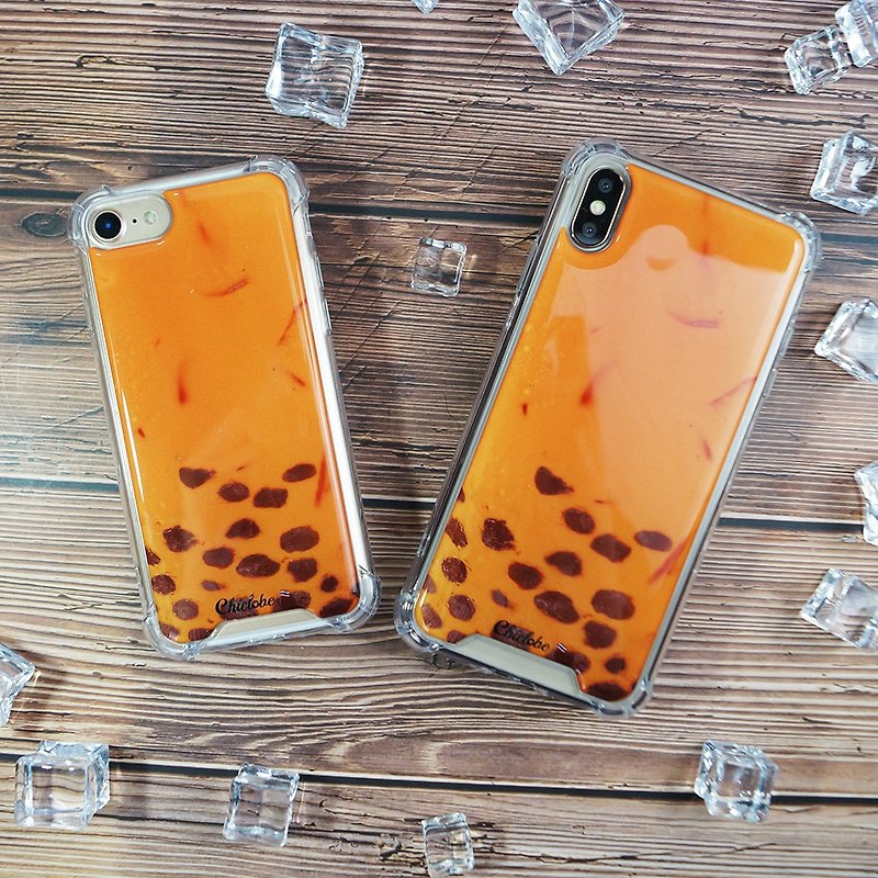 Plastic Phone Cases Orange - 【Thai Pearl Milk Tea】Anti-gravity anti-fall mobile phone case