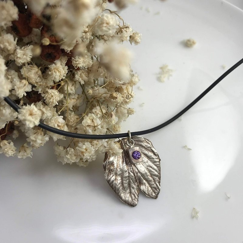leaves Silver necklace-handmade gift