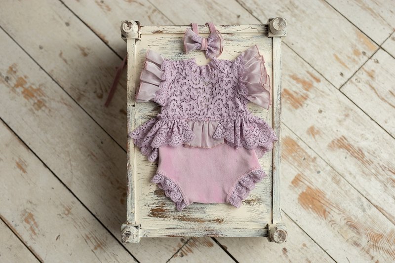 Purple bodysuit for newborn girls: the perfect outfit for a little girl - เครื่องประดับ - โลหะ สีม่วง