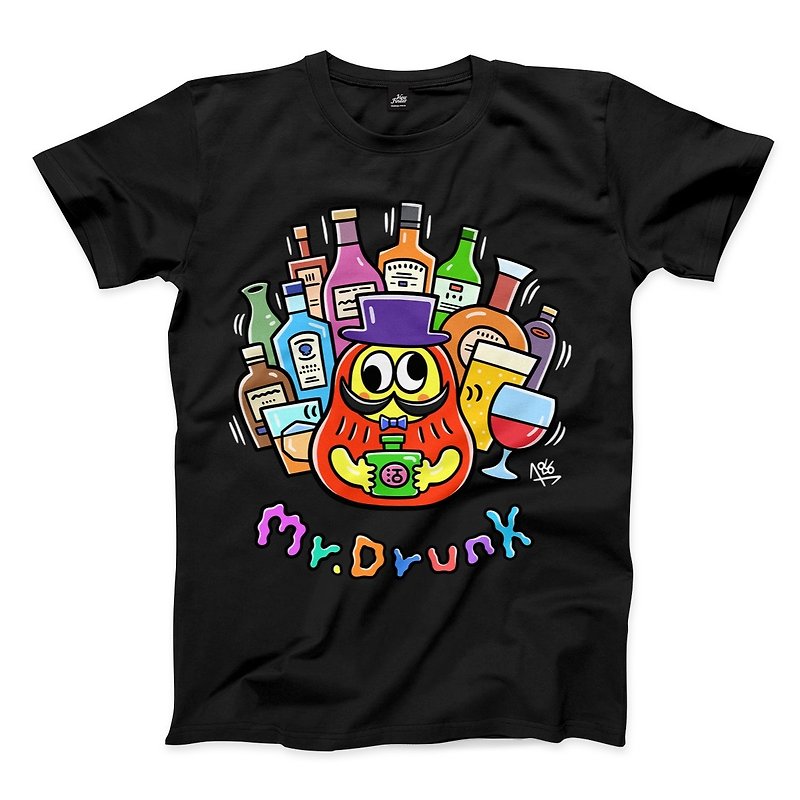 Mr.DRUNK - Black - Neutral T-Shirt - Men's T-Shirts & Tops - Cotton & Hemp Black
