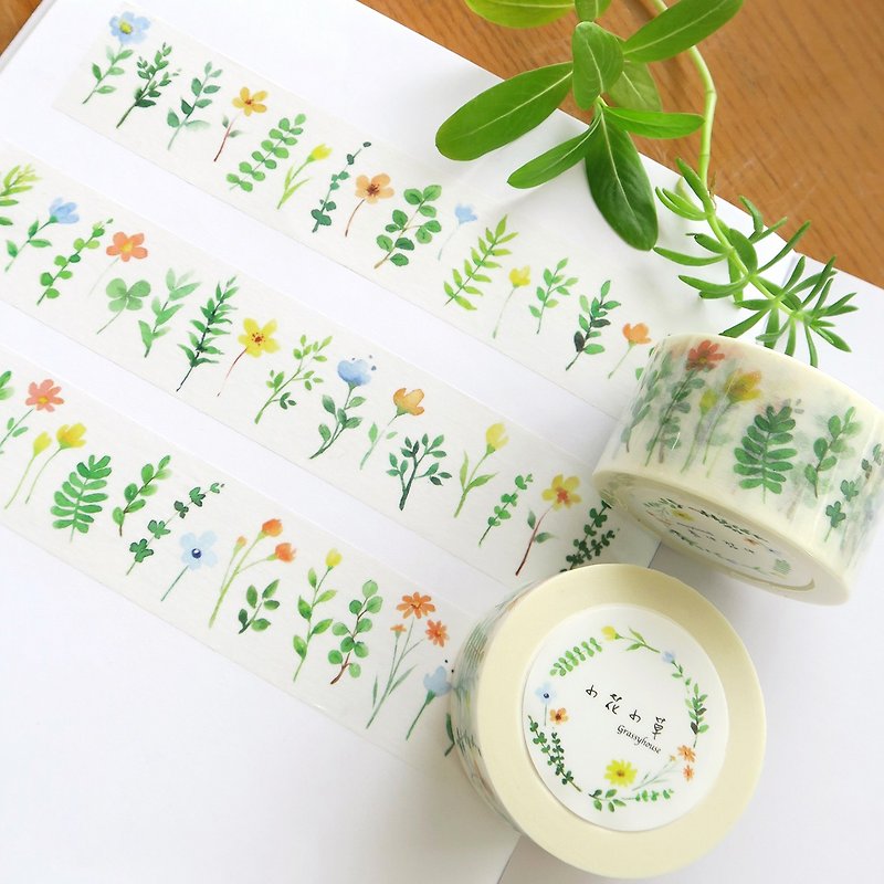 Small flowers and small straw paper tape - Washi Tape - Paper 