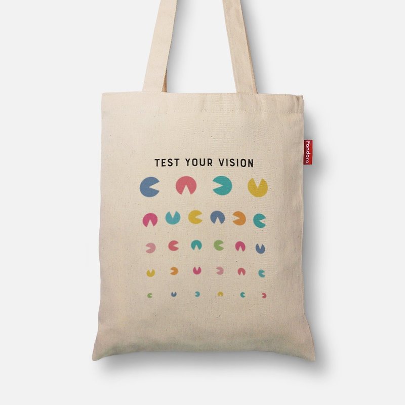Test your vision - Painted canvas bag - Messenger Bags & Sling Bags - Cotton & Hemp White