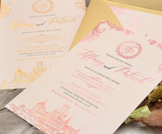 ユニークな結婚式の招待状のデザインロイヤルキャッスルppオリジナル ショップ Ppweddingdesign 招待状 Pinkoi