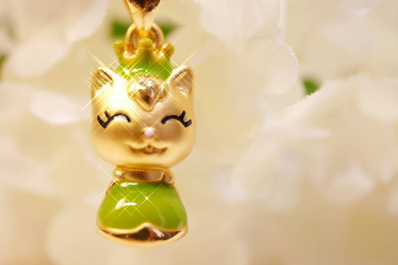 喵星人吊墜-硬金款 - 項鍊 - 24k 金 金色