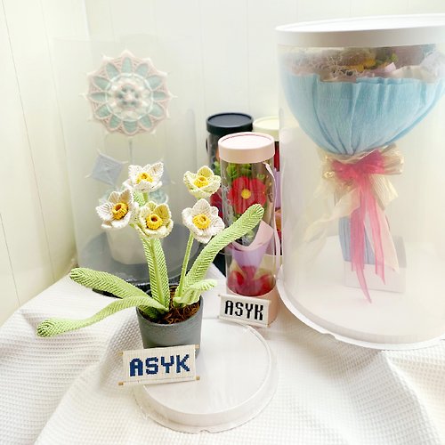 ASYK．織心結對 花藝商品 加價購 【花束禮盒】PET透明包裝盒
