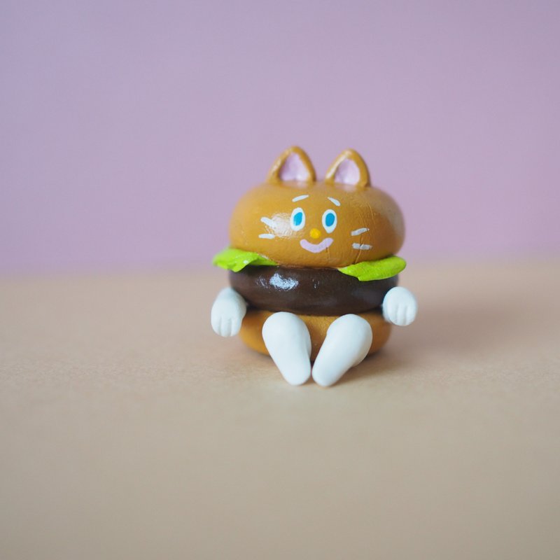 Cat Burger - 公仔/玩偶 - 黏土 橘色
