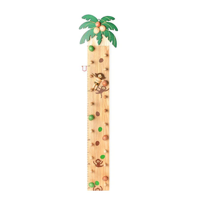 【Coconut Tree w/ Tarzan】Height Scale w/ Swing Doll | Wooderful life - Items for Display - Wood Multicolor