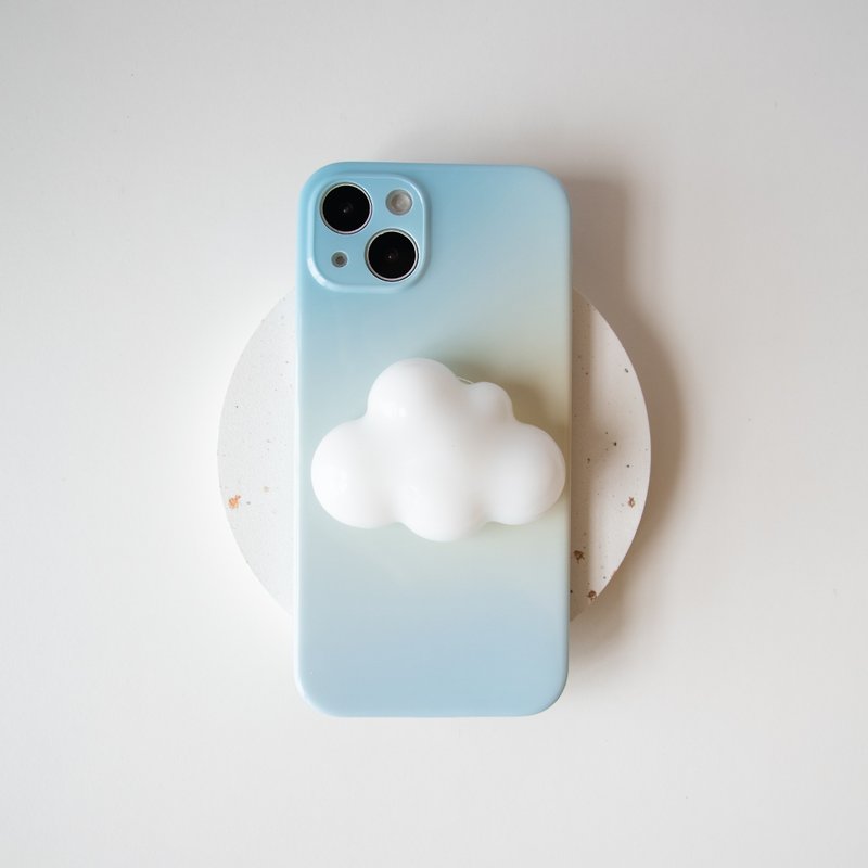 [A Touch of Sky] Glossy mobile phone soft case with cloud stand - เคส/ซองมือถือ - พลาสติก 