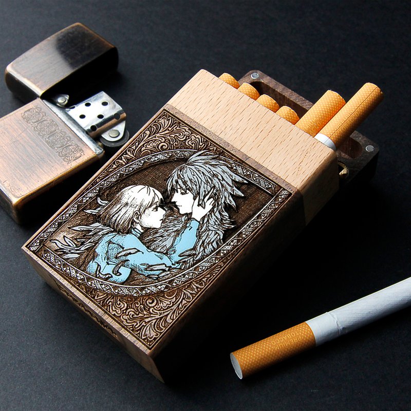 戀人絮語 - 雷射鵰刻 + 手繪菸盒 - 其他 - 木頭 咖啡色