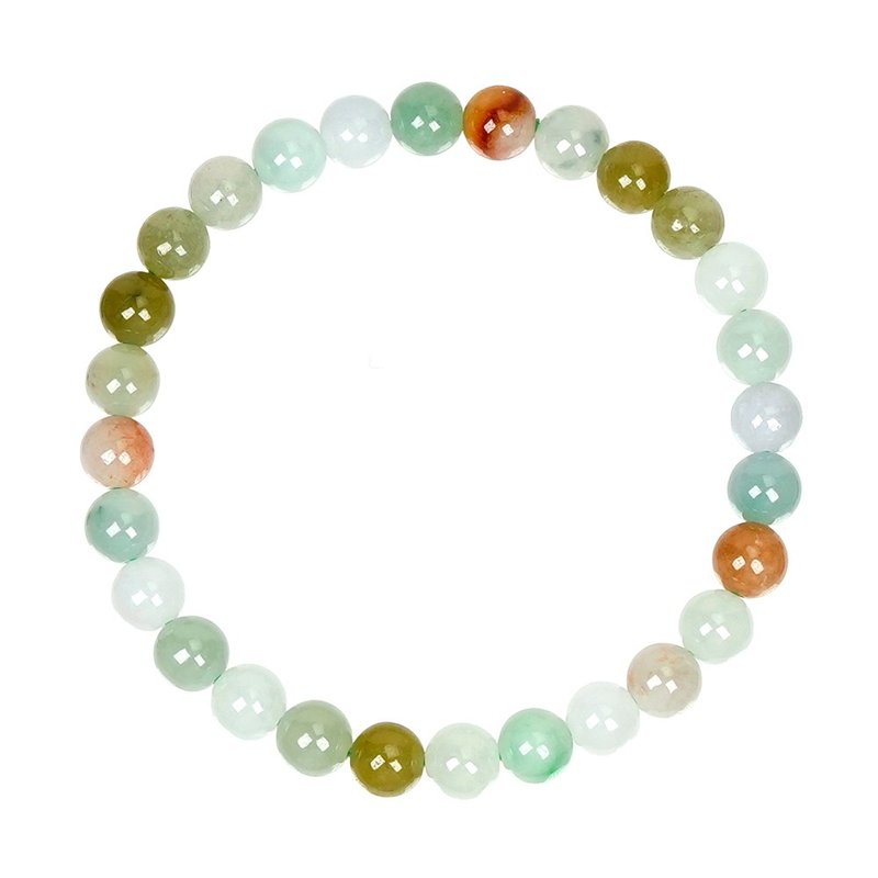 【正佳珠寶】翡翠 經典三彩 5.8-6.3mm 天然A貨翡翠 緬甸玉翡翠 - 手鍊/手環 - 半寶石 多色