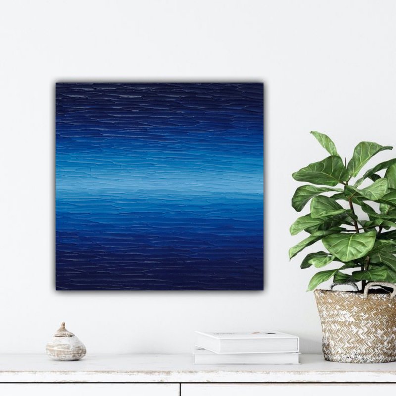 絵画 アート 抽象画 インテリアアート 青の絵 ブルー  海 光芒 #6 - 插畫/繪畫/寫字 - 壓克力 藍色
