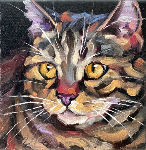 キャンバス油絵 　専用　立ち上がって 外を見ている子猫 キャンバス油絵 専用 立ち上がって 外を見ている子猫