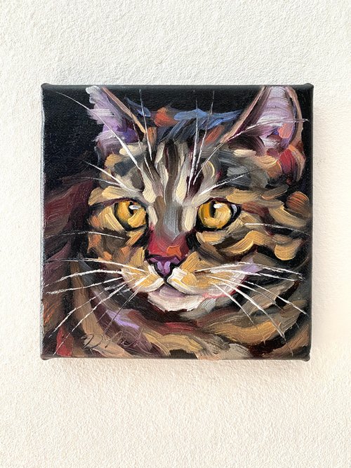 キャンバス油絵　 シー いつもごきげんな猫 キャンバス油絵 シー いつもごきげんな猫 キャンバス油絵 シー