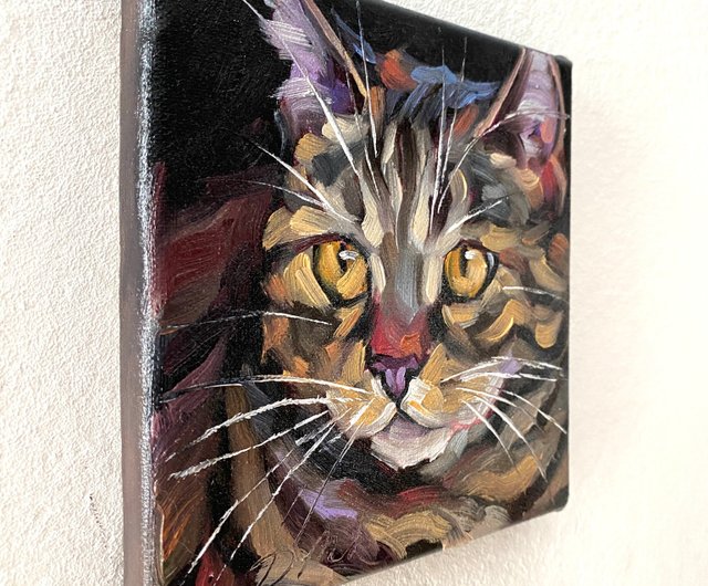 オーダー作品　自作絵画　ふたごのネコ　猫の絵 猫の絵【仲良し】カスタムオーダーメイド作品見本 | ねこ処Art