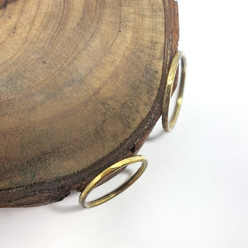 Shiqing Metalworking | Daily Sparkle | Water Wave Bronze Wire Ring - แหวนทั่วไป - ทองแดงทองเหลือง สีทอง