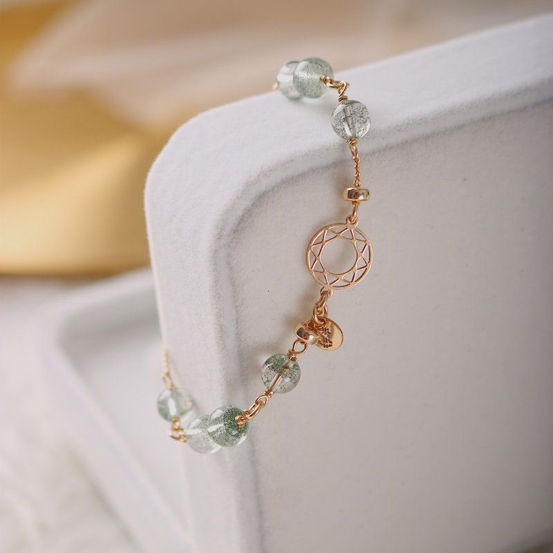 Green Forest Green Ghost 14K Gold Crystal Bracelet - สร้อยข้อมือ - คริสตัล 