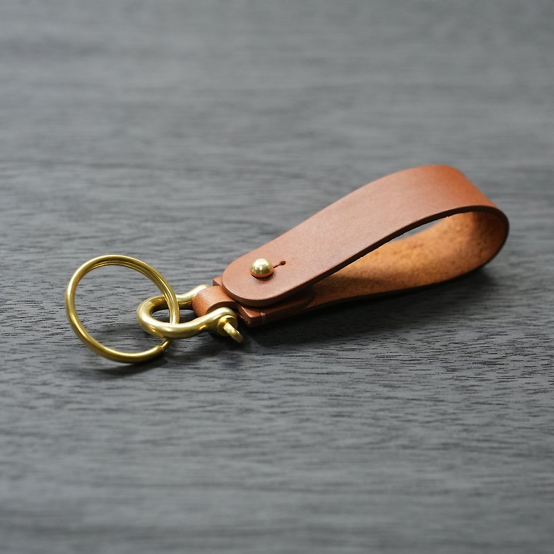 [NS Handmade Leather Goods] Bronze Horseshoe Chain Keychain Key Ring Pendant Accessories (Free Print)