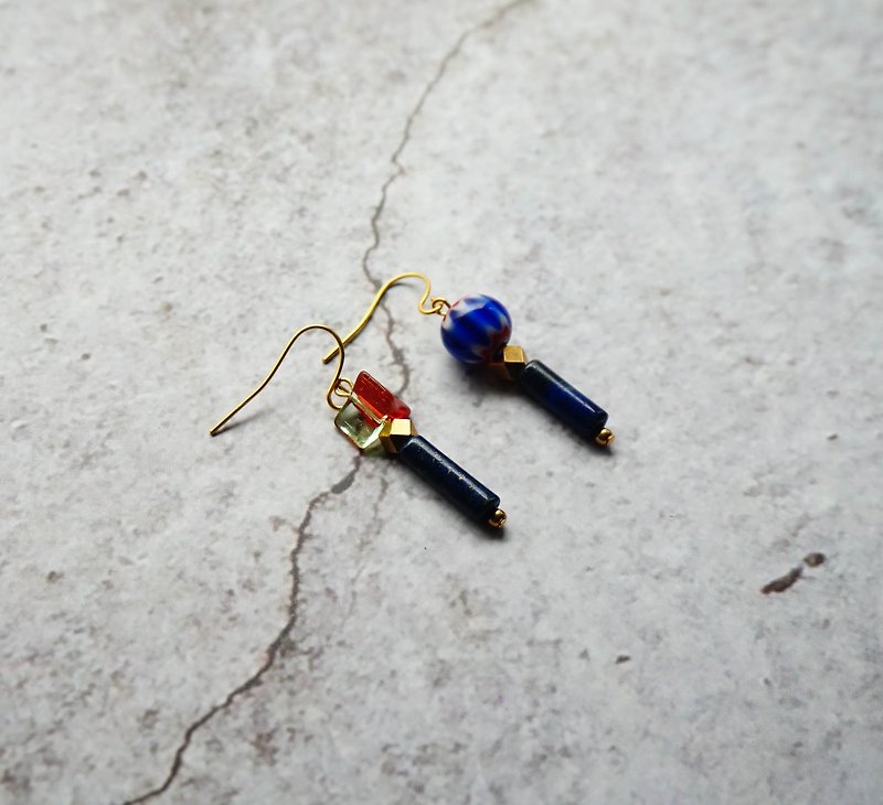 Lampwork Glass Earrings - Earrings & Clip-ons - Colored Glass Blue