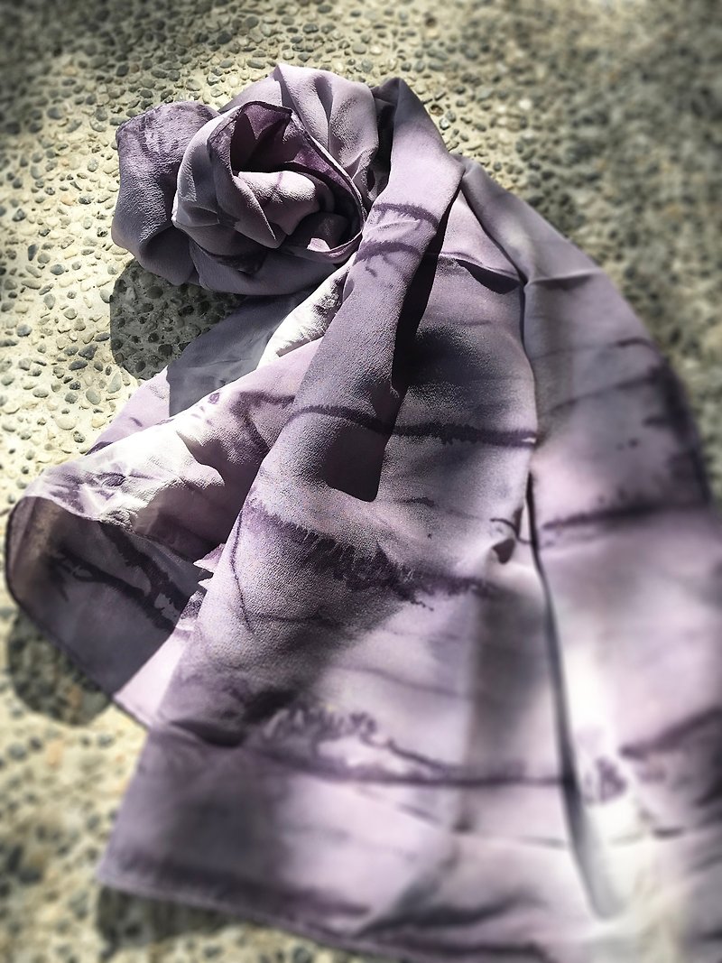 Plant Dyed-Lac Hand Dyed Silk Scarf - Scarves - Silk 