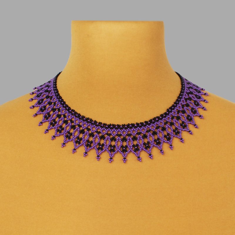 Purple and black necklace for woman - 項鍊 - 玻璃 紫色