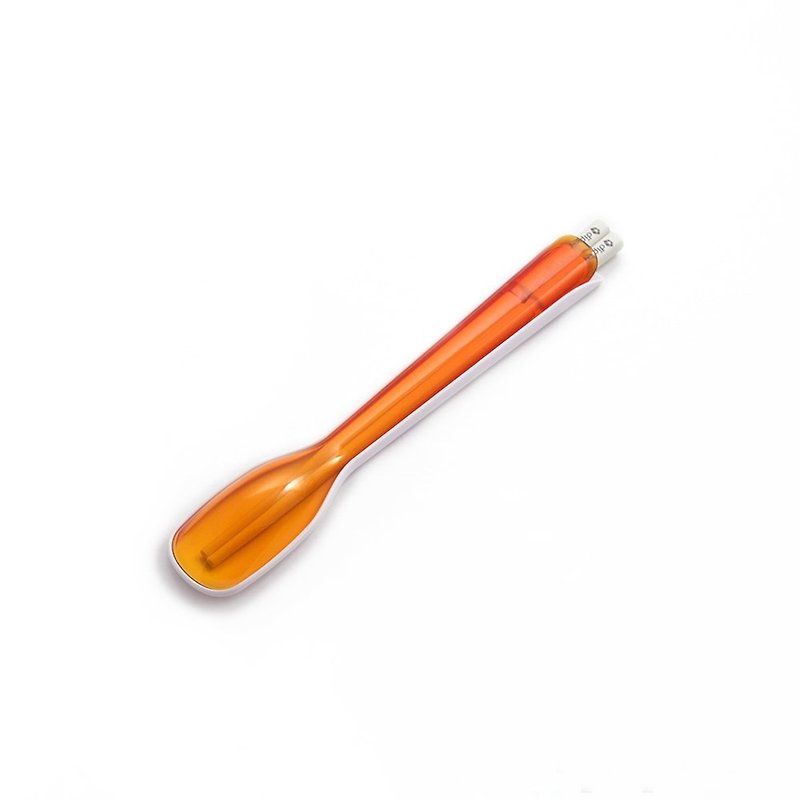 dipper 2 in 1 SPS Eco-friendly Tableware Set-Sweet Orange - ตะเกียบ - พลาสติก สีส้ม