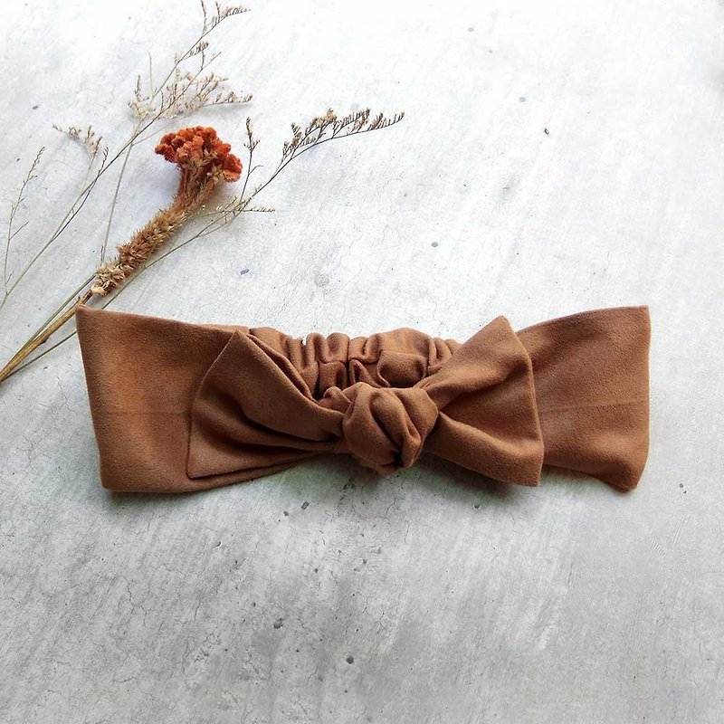 Suede hair band - Headbands - Faux Leather Brown
