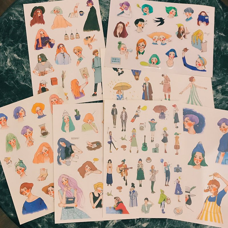 A full set of A5 handbook stickers 7 into - สติกเกอร์ - กระดาษ หลากหลายสี
