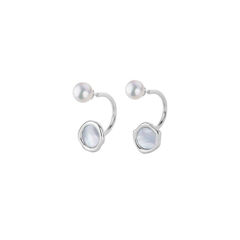 Lake Mirror series- small U earrings - Earrings & Clip-ons - Pearl Silver